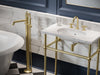 Baril Floor-mounted tub filler with hand shower