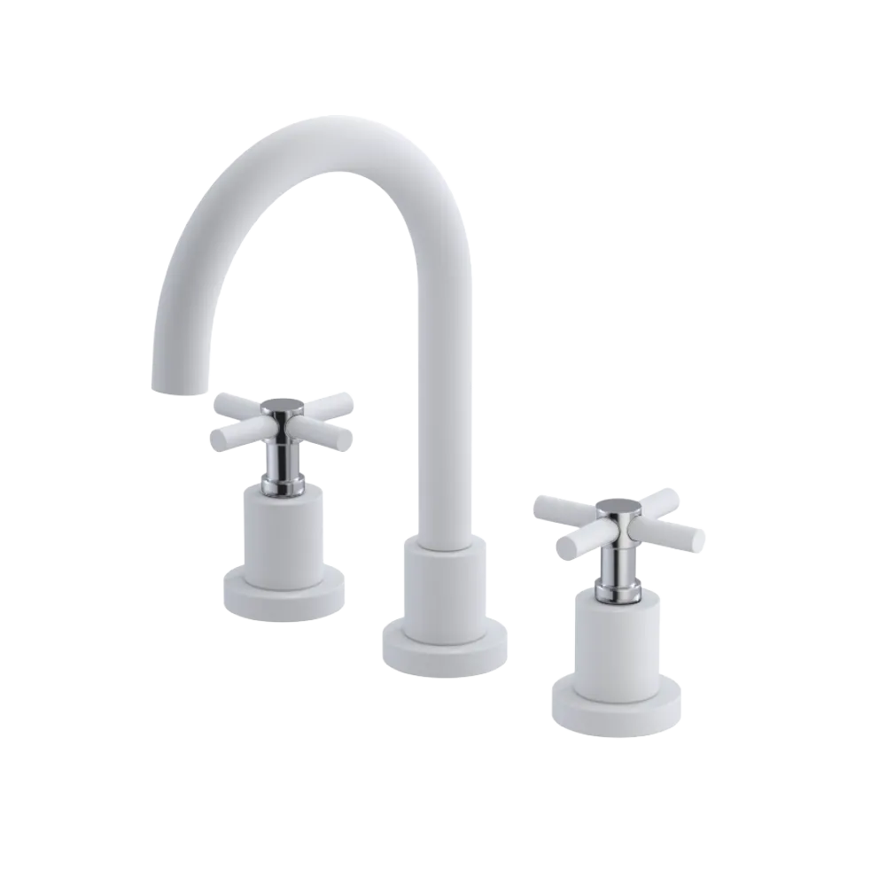 Rubinet Widespread Lav. Set. (less drain) Matt White