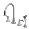 Rubinet Widespread Kitchen Set with Hand Spray Satin Nickel