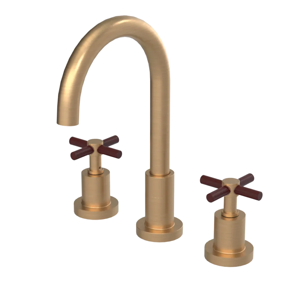 Rubinet Widespread Kitchen Set with LaSalle Spout Satin Gold