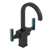 Rubinet Single Hole Dual Handle Lav. Set. (less drain) Black