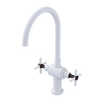 Rubinet Two Handle Single Hole Kitchen Set with LaSalle Spout Matt White