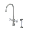 Rubinet Two Handle Single Hole Kitchen Set with Hand Spray Satin Nickel