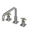 Rubinet Widespread Kitchen Set with Genesis Spout Satin Nickel