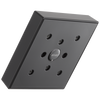 Essential Shower Series 5” Linear Square H2Okinetic Single Function Wall Mount Showerhead - Matte Black