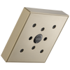 Essential Shower Series 5” Linear Square H2Okinetic Single Function Wall Mount Showerhead - Brilliance® Brushed Nickel