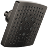 Essential Shower Series 7" Linear Square H2Okinetic Multi-Function Wall Mount Shower Head - 2.5 GPM - Brilliance® Black Onyx