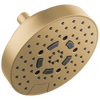Essential Shower Series 7" Linear Round H2Okinetic Multi-Function Wall Mount Shower Head - 1.75 GPM - Brilliance® Luxe Gold®