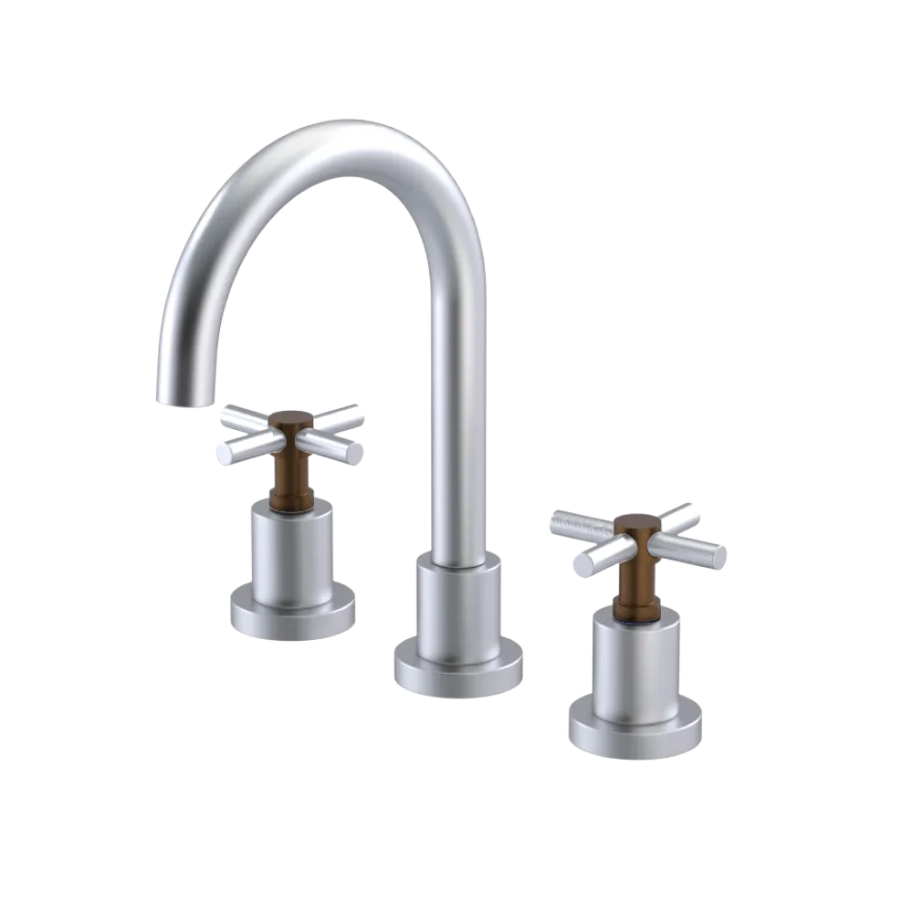 Rubinet Widespread Lav. Set. (less drain) Satin Chrome