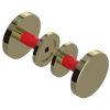 Rubinet Shower Door Knob (set) Natural Brass