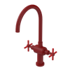 Rubinet Two Handle Single Hole Kitchen Set with LaSalle Spout Maroon