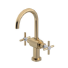 Rubinet Single Hole Dual Handle Lav. Set with LaSalle Spout (less drain) Gold