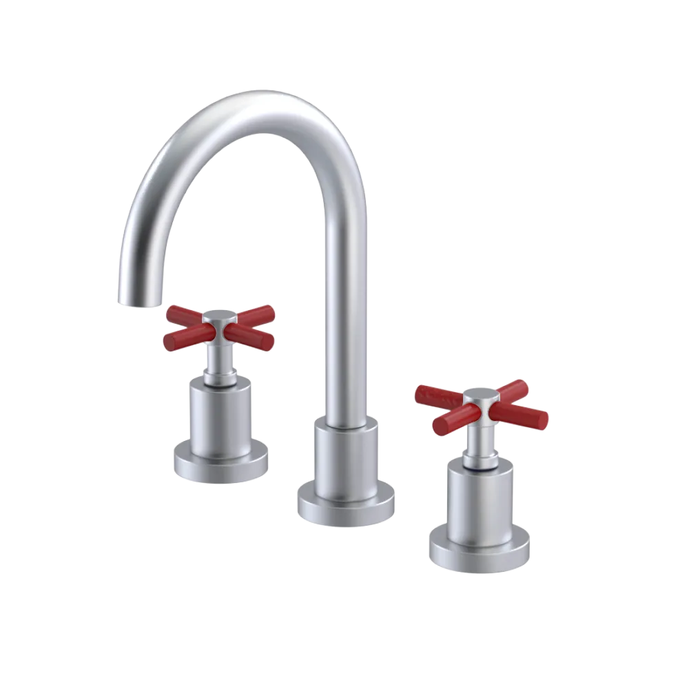 Rubinet Widespread Lav. Set. (less drain) Satin Chrome
