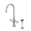 Rubinet Two Handle Single Hole Kitchen Set with Hand Spray Polished Nickel