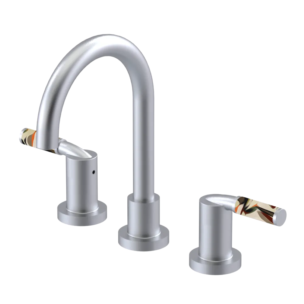 Rubinet Widespread Lav set (less drain) Satin Chrome