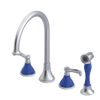 Rubinet Widespread Kitchen Set with Hand Spray Satin Chrome