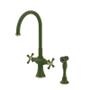Rubinet Two Handle Single Hole Kitchen Set with Hand Spray Green Envy