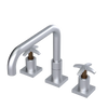 Rubinet Widespread Kitchen Set with Genesis Spout Satin Chrome