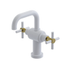 Rubinet Single Hole Dual Handle Lav. Set. (less drain) White