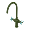 Rubinet Two Handle Single Hole Kitchen Set with LaSalle Spout Green Envy