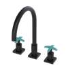 Rubinet Widespread Kitchen Set Matt Black