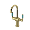 Rubinet Single Hole Dual Handle Lav. Set. (less drain) Natural Brass