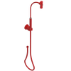 Rubinet Hand Held Shower Bidet with Extended Reach & Dual Function Spray Including Wall Bracket with Supply & Hose (Round) Red