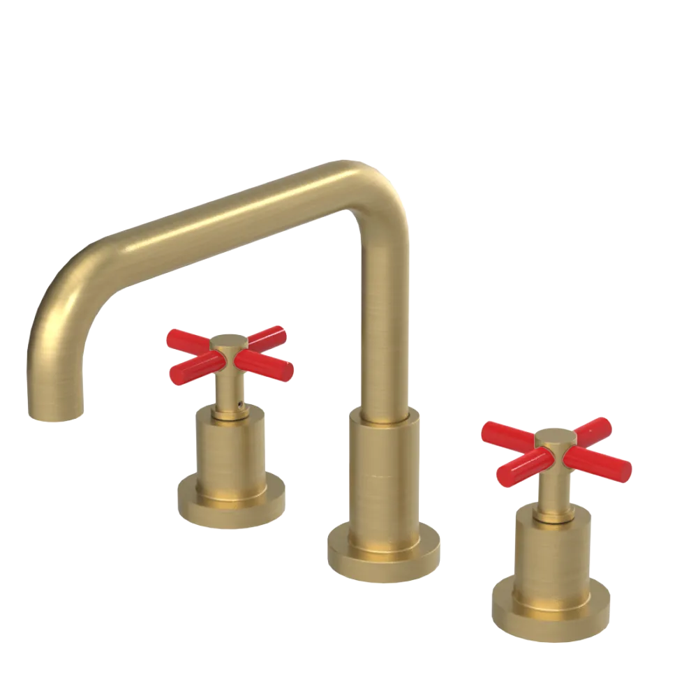 Rubinet Widespread Kitchen Set Satin Brass