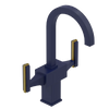 Rubinet Single Hole Dual Handle Lav. Set. (less drain) Midnight Blue