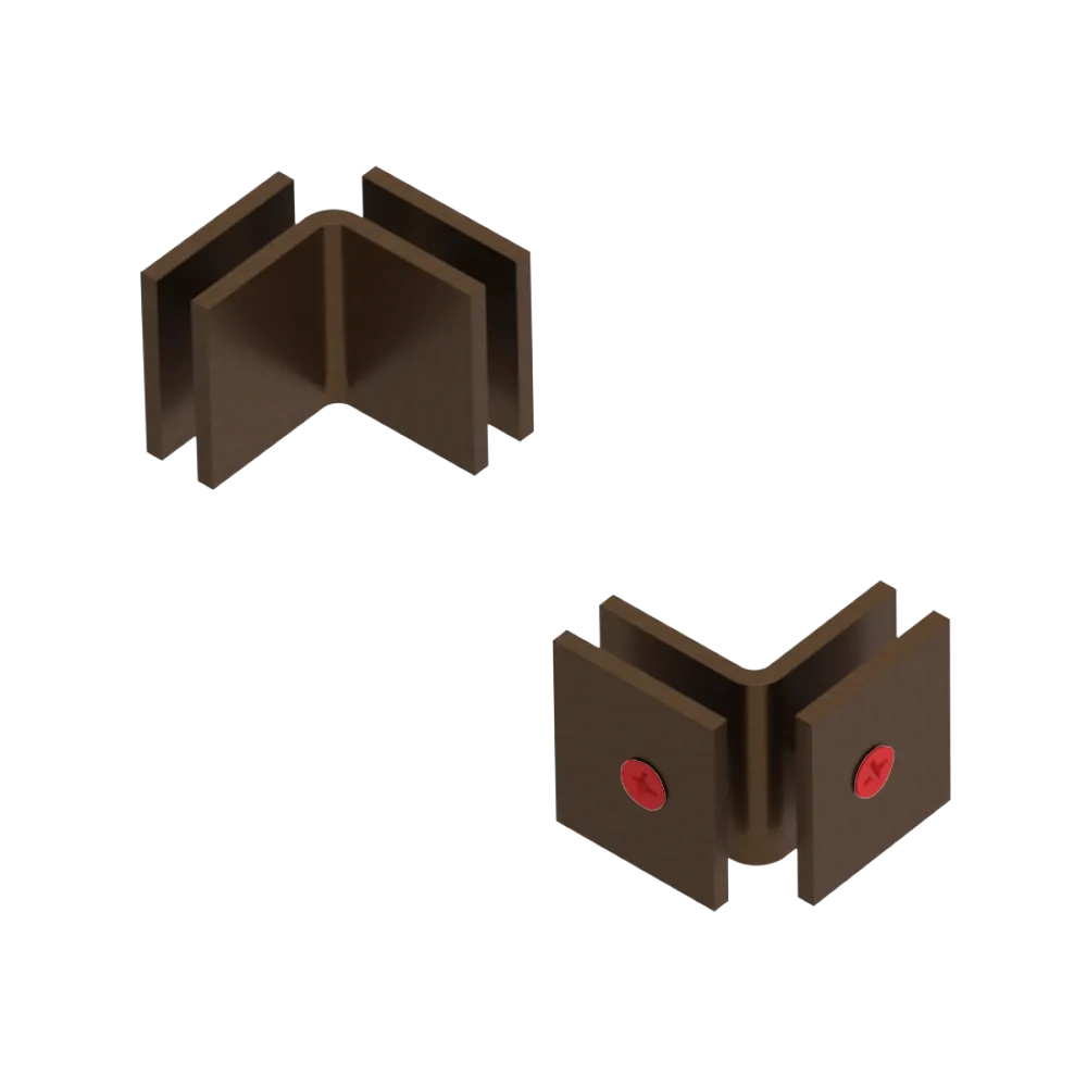 Rubinet 90 Glass to Glass Open Face Tuscan Brass