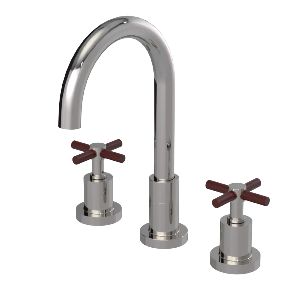 Rubinet Widespread Kitchen Set with LaSalle Spout Polished Nickel