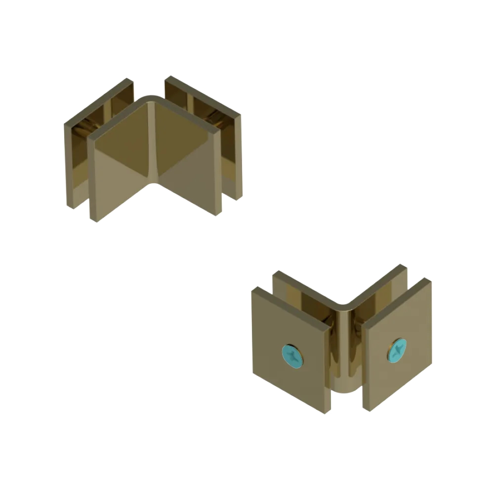 Rubinet 90 Glass to Glass Open Face Natural Brass