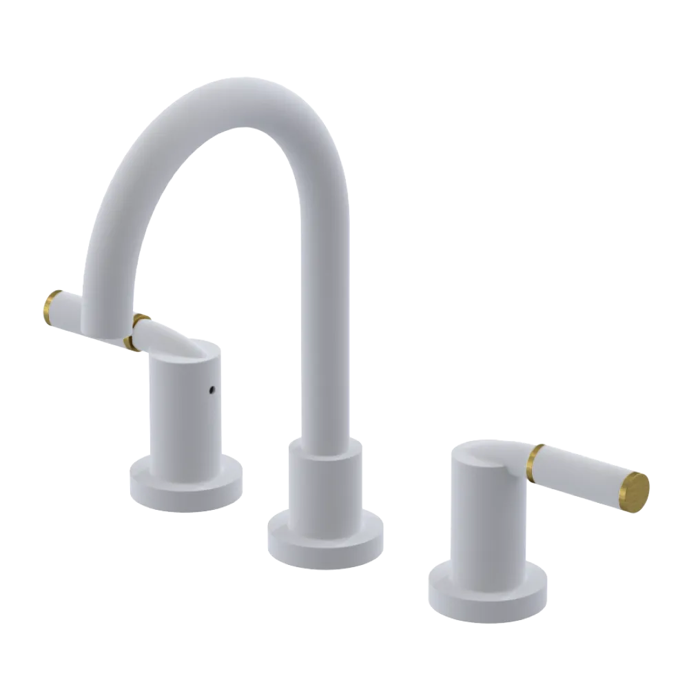 Rubinet Widespread Lav set (less drain) Matt White