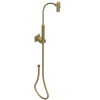 Rubinet Hand Held Shower Bidet with Extended Reach & Dual Function Spray Including Wall Bracket with Supply & Hose (Square) Satin Brass