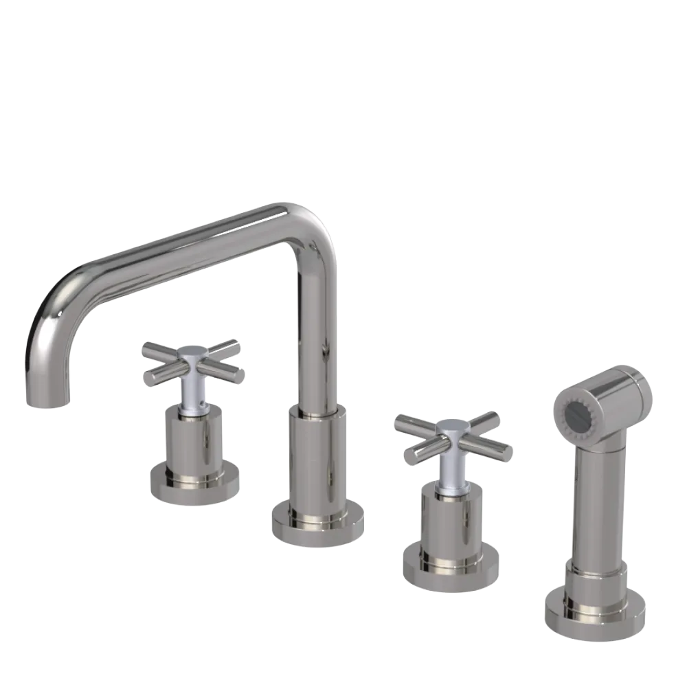 Rubinet Widespread Kitchen Set with Hand Spray Polished Nickel