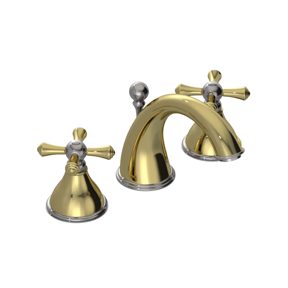 Rubinet Widespread Lav. Set. (less drain) Natural Brass
