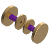 Rubinet Shower Door Knob (set) Satin Gold