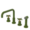 Rubinet Widespread Kitchen Set with Hand Spray Green Envy