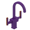 Rubinet Single Hole Dual Handle Lav. Set. (less drain) Purple Haze