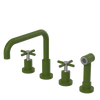 Rubinet Widespread Kitchen Set with Hand Spray Green Envy