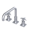 Rubinet Widespread Kitchen Set with Genesis Spout Satin Chrome