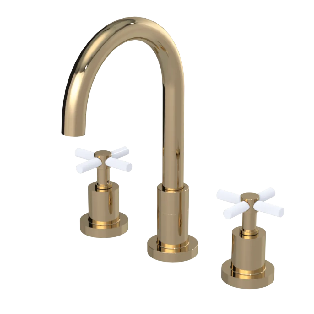 Rubinet Widespread Kitchen Set with LaSalle Spout Gold