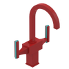 Rubinet Single Hole Dual Handle Lav. Set. (less drain) Red