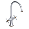 Rubinet Two Handle Single Hole Kitchen Set Satin Chrome