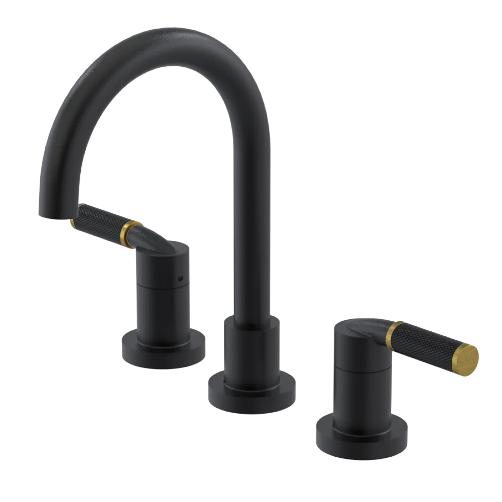 Rubinet Widespread Lav. Set. (less drain) Matt Black