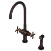 Rubinet Two Handle Single Hole Kitchen Set with LaSalle Spout with Hand Spray Oil Rubbed Bronze