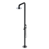 Rubinet Pressure Balance Outdoor Shower with Hand Held Shower & 10" Shower Head - 304 Stainless Steel Black