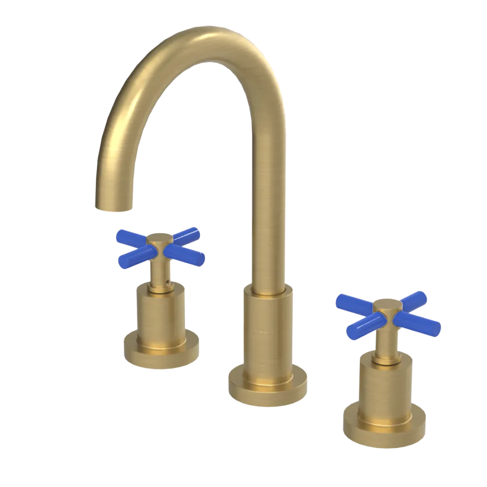 Rubinet Widespread Kitchen Set with LaSalle Spout Satin Brass