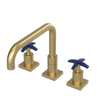 Rubinet Widespread Kitchen Set with Genesis Spout Satin Brass