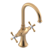 Rubinet Single Hole Dual Handle Lav. Set. (less drain) Satin Gold
